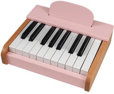 Costway 18 Keys Wooden Piano for Kids with Removable Music Stand-Pink
