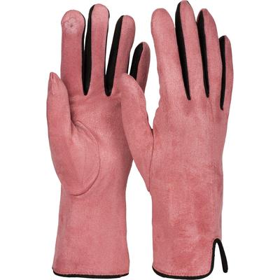 Fleecehandschuhe STYLEBREAKER "Touchscreen Handschuhe Kontrast", Damen, rosa (rose), Obermaterial: 10% Elasthan EL. 90% Polyester PES., Modisch, Handschuhe