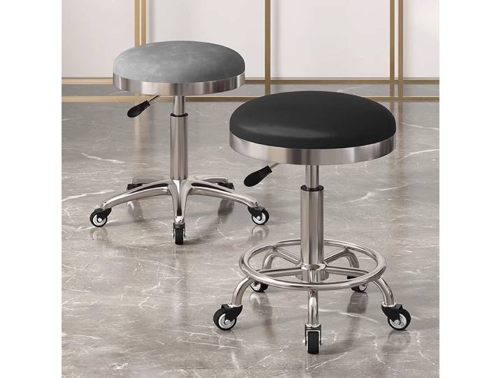 Tabourets de salon de beauté, chaise de maquillage, chaise pivotante, chaise de barbier, tabouret de coiffure rotatif et réglable en hauteur, tabouret rond pour la maison