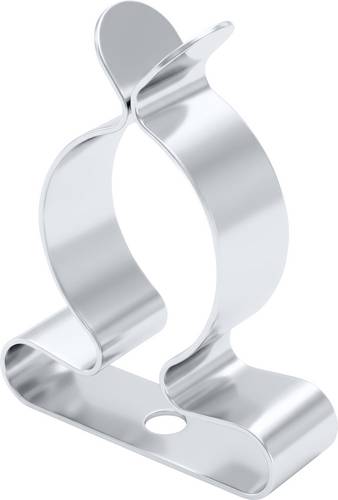 TRU COMPONENTS EMV-Kabelhalteklammer Klemm-Ø (max.) 22mm Plattenstärke (max.) 0.5mm Federstahl, verzinkt Silber