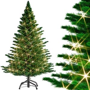 CASARIA Weihnachtsbaum 107721, Edeltanne, 140cm, grün, mit LED Beleuchtung
