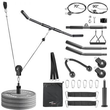 Tools, Home & Hobby 330 Lb Home Gym Cable Pulley System With LAT Pulldown And Lift Attachments 330 Lb Home Gym Cable Pulley System With LAT Pulldown And Lift Attachments