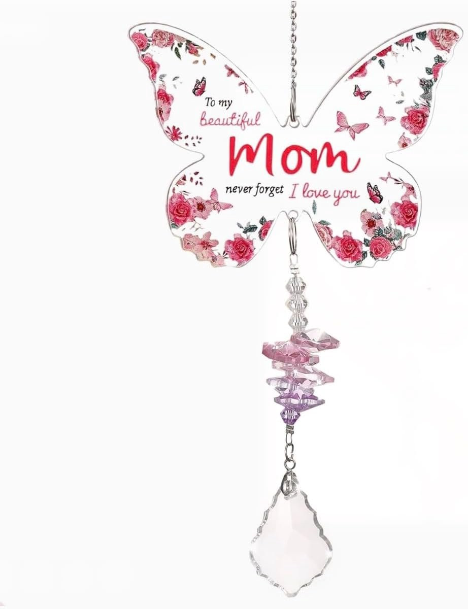 Suncatcher ornament vlinder van acryl en kristal - ShopVlot
