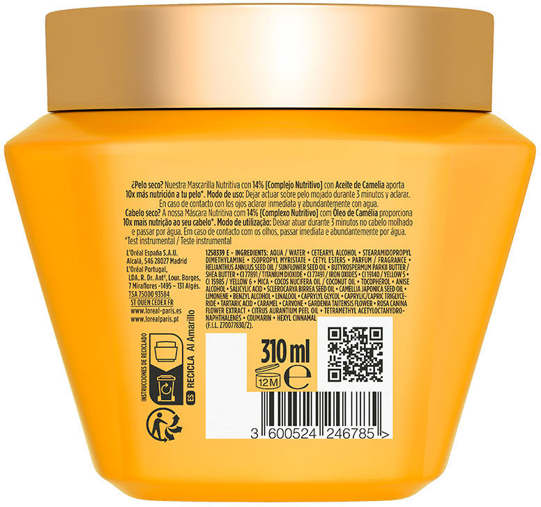 L'Oréal París Maschera per capelli secchi Elvive Extraordinary Oil 310 ml