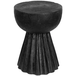 Beistelltisch Trophy aus Suarholz, modern und handgefertigt, rund, schwarz, Ø 34 cm