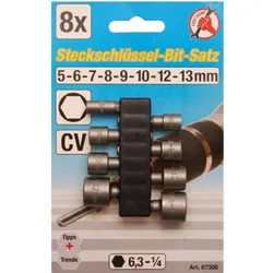 Kraftmann 67308 Steckschlüsselsatz für Bohrmaschinen 5-13mm