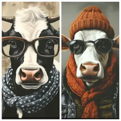 Bilder-Set COW MIT BRILLE (BHT 82x82x4,50 cm) - BHT 82x82x4,50 cm