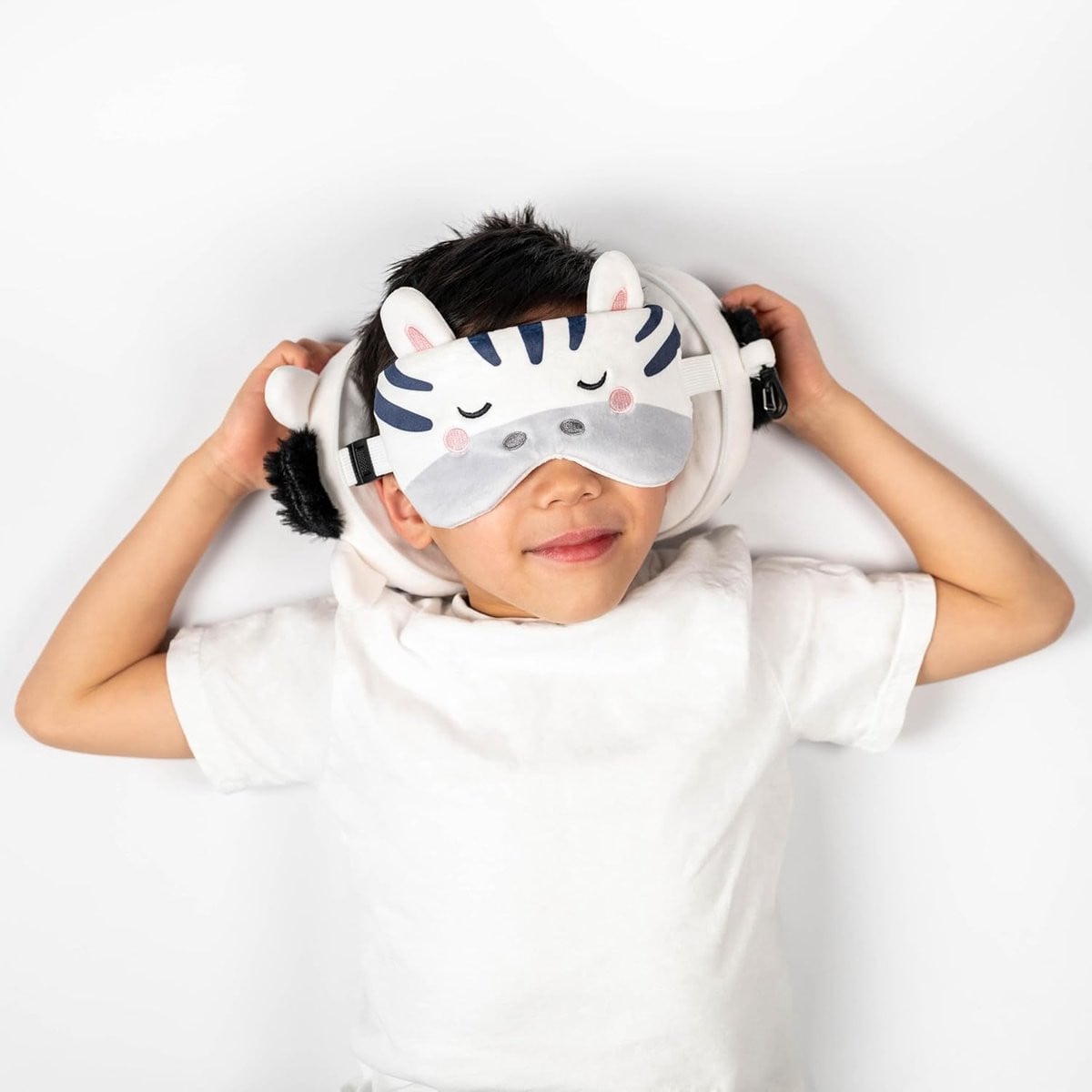 Relaxeazzz Reiskussen met masker Bali la Zebra - Schattige dieren