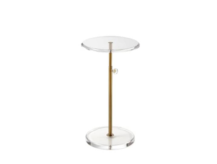 Artmaze Verstellbarer Standtisch aus klarem Acryl, 30,5 cm, antikes Messing Eleganter Acryl-Beistelltisch, einfache Montage
