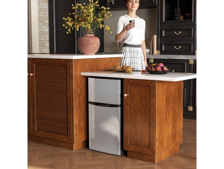 HOMCOM Réfrigérateur Congélateur 88L Noir Portes Réversibles