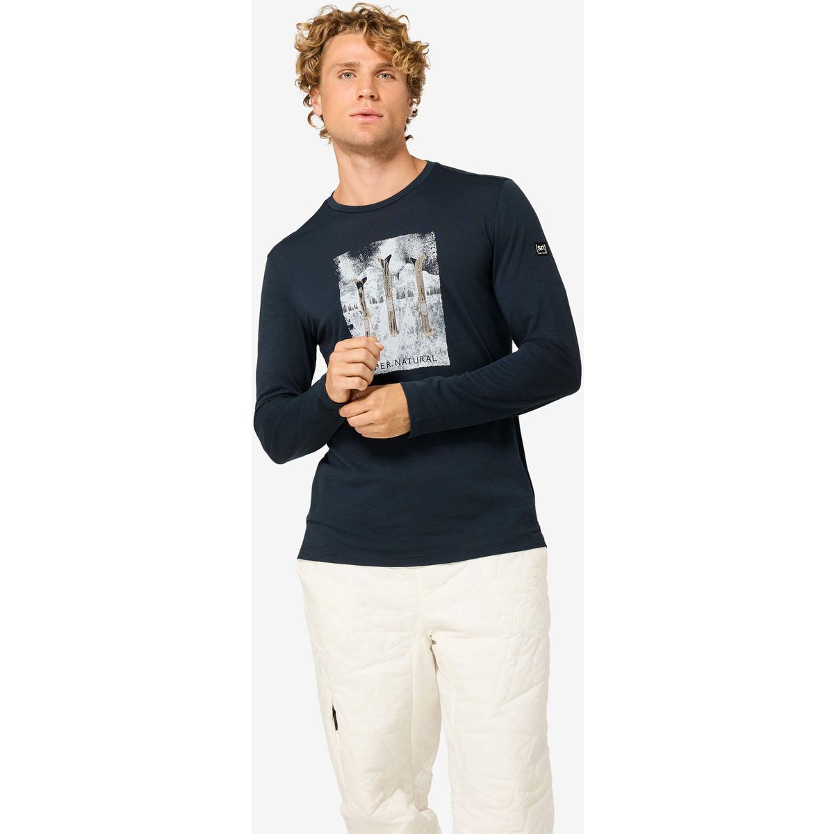 Super.Natural M Triple Ski LS blueberry/various (W55) S SNMP02097W55S