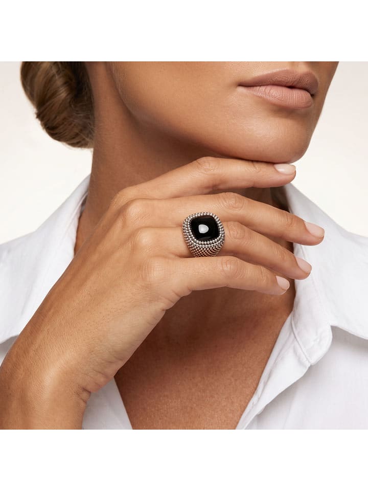 Nomad Versilb. Ring mit Edelstein - 52