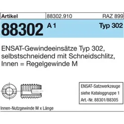 ENSAT-Gewindeeinsätze ART 88302 M 4 rostfrei, Typ 302 A 1 S