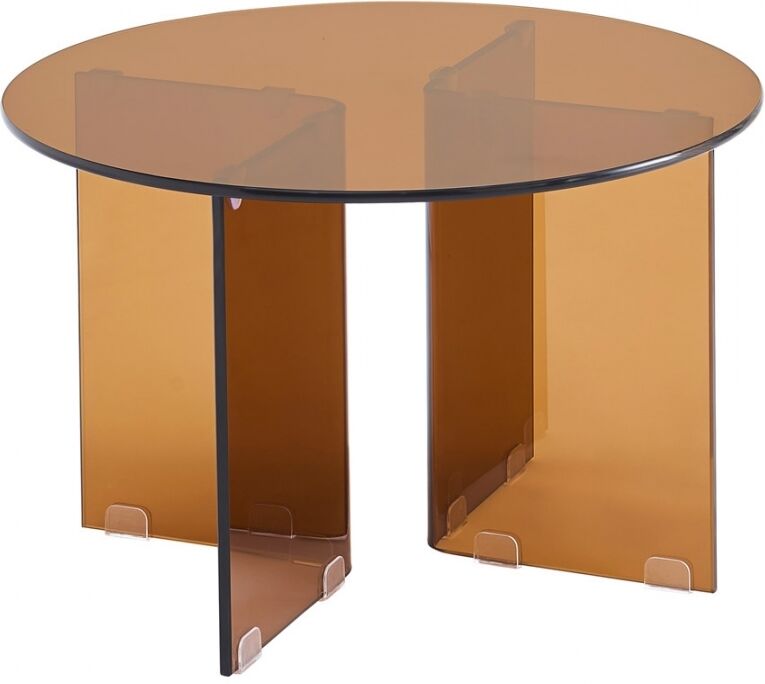 Table basse ronde en verre trempé fumé Ø60 cm - Vibe
