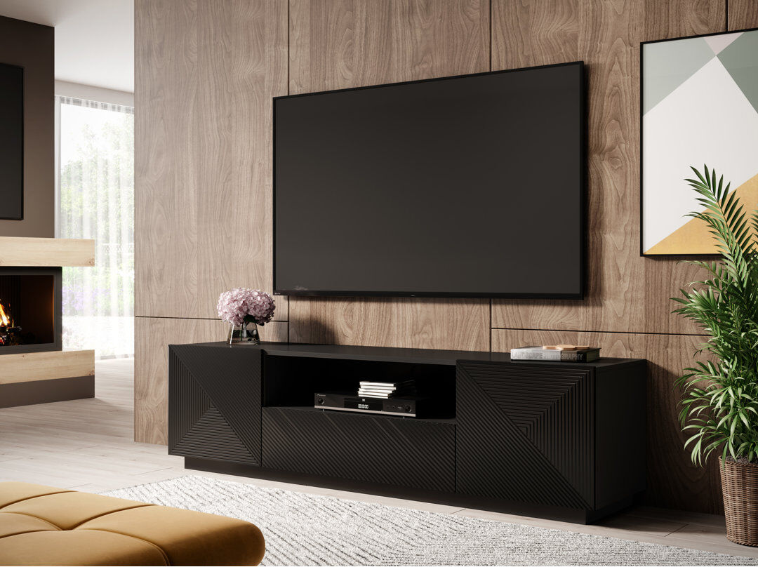 Ebern Designs Menelik TV Stand for TVs up to 55" Black 55"