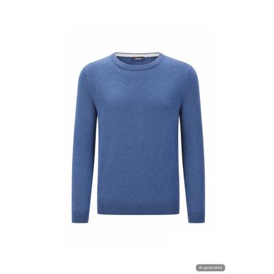 Strickpullover ATELIER GARDEUR "Atelier GARDEUR Pullover", Herren, Gr. M, blau, Pullover Strickpullover, aus Baumwoll-Kaschmir-Mix