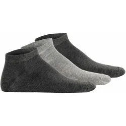 Hudson Unisex Sneakersocken, 3er Pack - Simply, kurze Socken, einfarbig Grau / 35-38