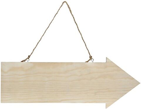 Schild "Pfeil" aus Holz, 40 x 14 cm, 2 Stück