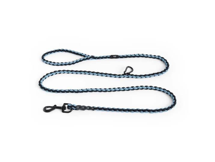 HAY - Dogs Hundeleine, geflochten, verstellbar, blau / schwarz