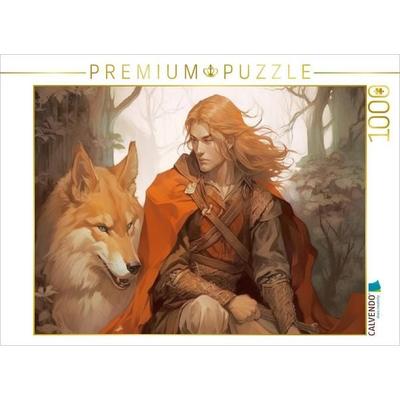 CALVENDO Puzzle Ein Waldelf mit Fuchs | 1000 Teile Lege-Größe 64x48cm Foto-Puzzle für glückliche Stunden