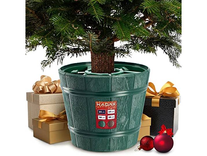 KADAX Support pour sapin de Noël\, support pour arbre de Noël en plastique\, support pour sapin de Noël en deux versions de couleur\, support en plastique pour un sapin de Noël (hauteur de l'arbre