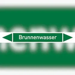 Rohrleitungskennzeichen Brunnenwasser - 100x15 mm Folie selbstklebend