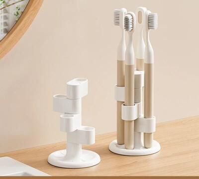 Uplifted Goods Rotating Toothbrush & Makeup Brush Holder 2pcs