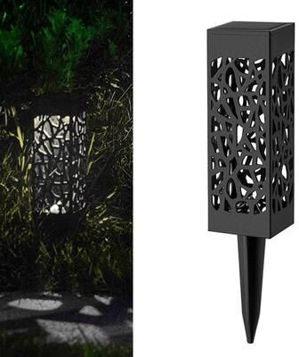Snug & Styled Hollow Out Solar Garden Lawn Lamp White Light Waterproof Decorative Pathway Solar Lights For Outdoor Yard white Light