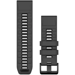 Garmin pasek silikonowy QuickFit 26mm GRAPHITE/BLACK 010-13393-10 (26 mm, Silikon), Uhrenarmband, Schwarz, Grau