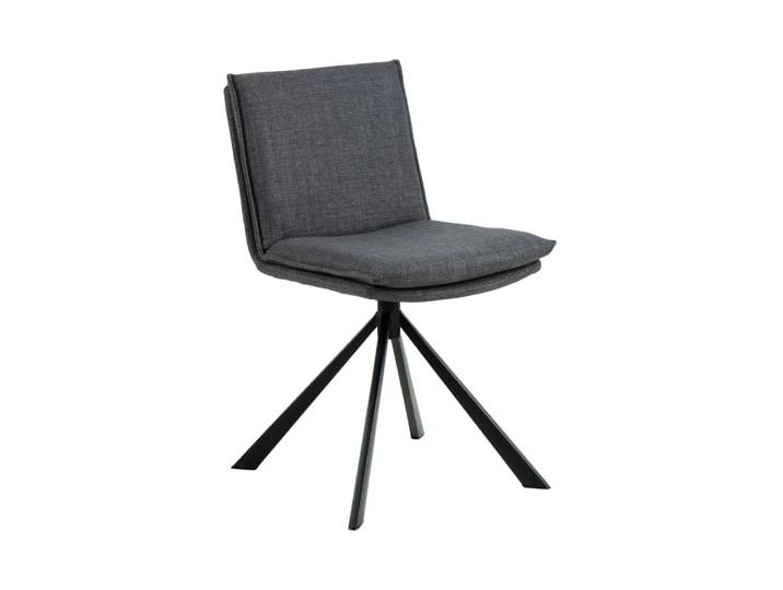 Chaise pivotante contemporaine de salle à manger en tissu gris