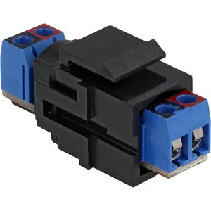 DeLock Keystone-Modul 86867, schwarz / blau, 2-Pin Terminalblock, für Lautsprecherkabel, Kunststoff