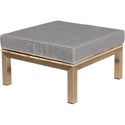 OUTFLEXX Hocker, silber/grau, Edelstahl/Teakholz/Textil, 69 x 69 x 29 cm, FSC®-zertifiziertes Produkt