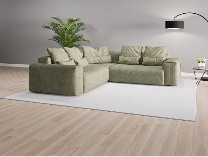 Ecksofa Denver Nr. 2 - Grün (Waldgrün) - Cordstoff