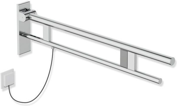 Hewi System 900 Stützklappgriff 900.50.20640 Ausladung 900 mm, Edelstahl verchromt, rechts, E-Spülauslösung