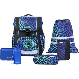 McNeill Schulranzen BRAVO Gamer, 9-teilig, höhenverstellbar, 1. - 4. Klasse, blau, für Jungen