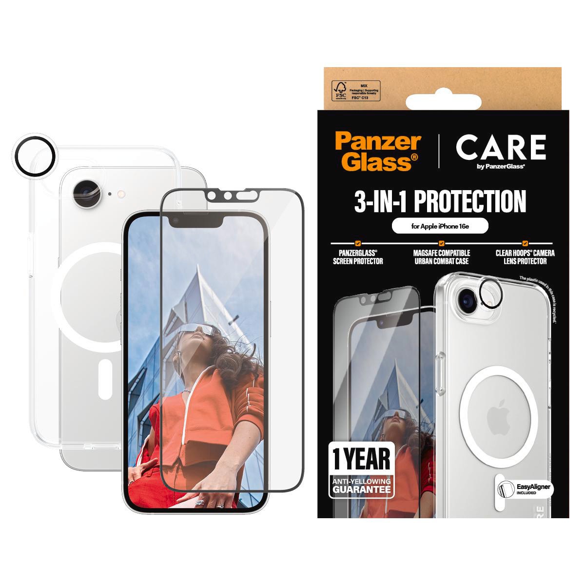 CARE by PanzerGlass Flagship 3-in-1 Bundle iPhone 17e/ 16e