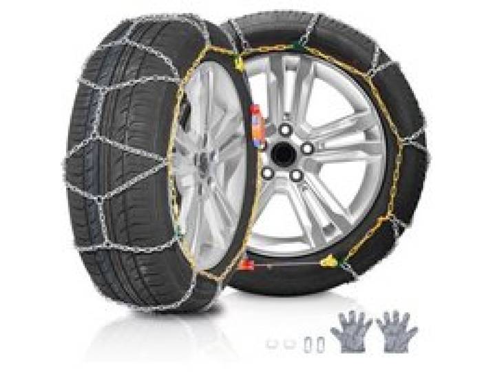 VEVOR Schneeketten Reifenketten aus Mangan-legierter Stahl, Notfall-Traktionsketten, 2 Stk. 610/685mm Universal Auto Schneeketten Schwerlast Notfallzugketten für Autos Pickups SUVs Lkws, Silber
