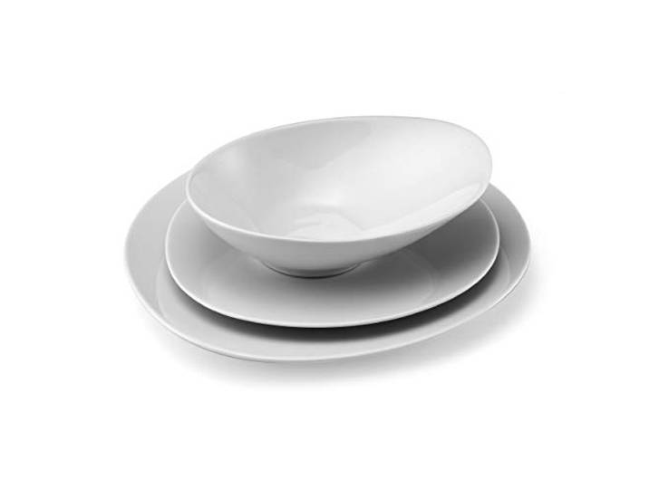 Médard de Noblat Sven service 18 assiettes\, porcelaine\, blanche
