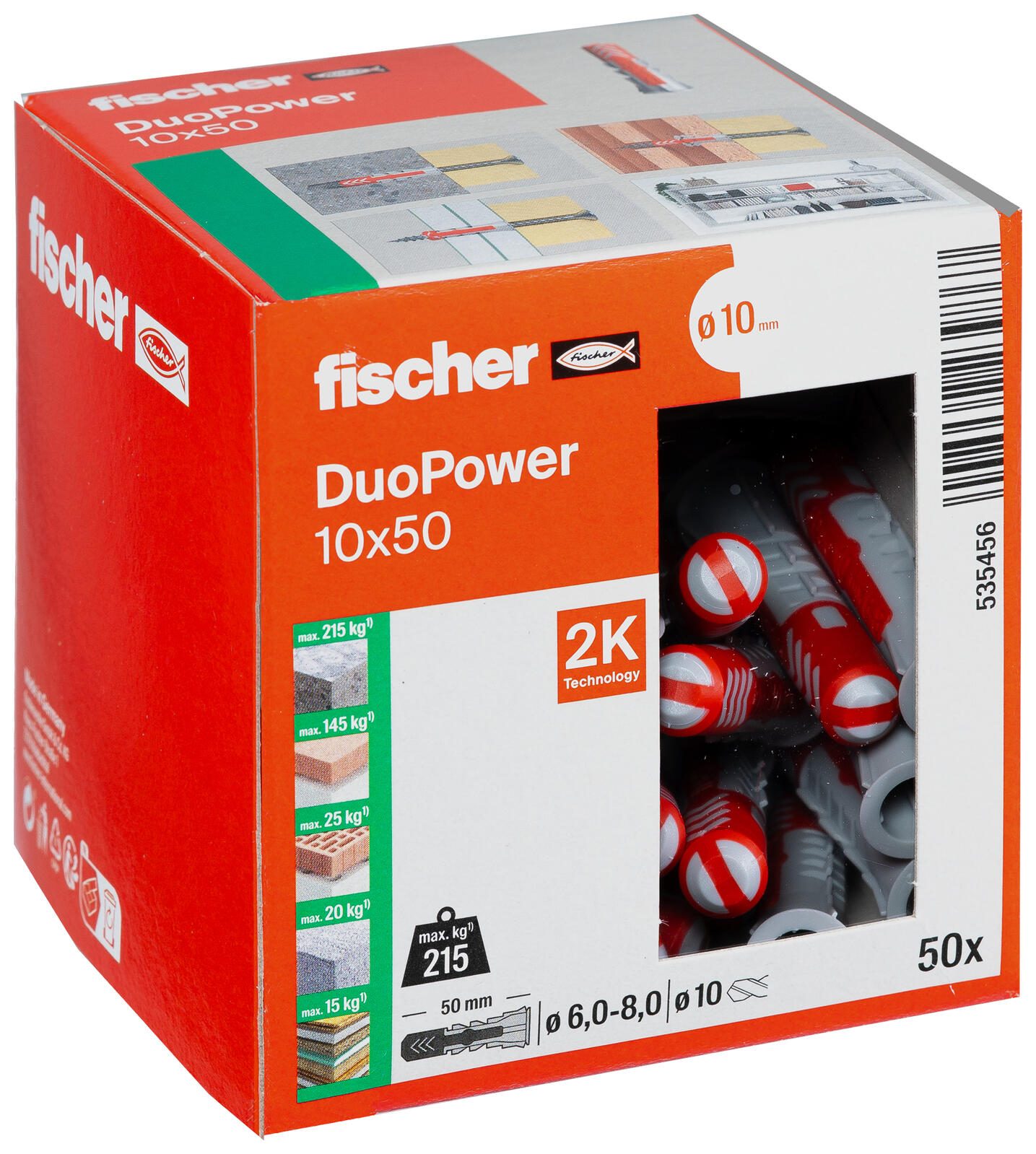 fischer DuoPower 10x50 Universaldübel-Sortiment 10 x 50 mm, 50 Stück 535456