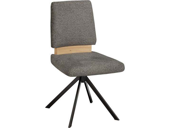 Drehstuhl MASSIVLINE & MORE Brügge 301 , grau, schwarz, grau, B:48cm H:92cm T:59,5cm, Holzwerkstoff, Metall, Stoff, Stühle, Drehstuhl