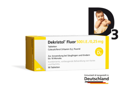 MIBE GmbH Arzneimittel DEKRISTOL Fluor 500 I.E./0,25 mg Tabletten 90 St 18232975
