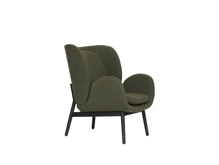 Fogia Embrace Small Sessel Eichenbein Stoff Barnum pine 9, schwarz gebeizt