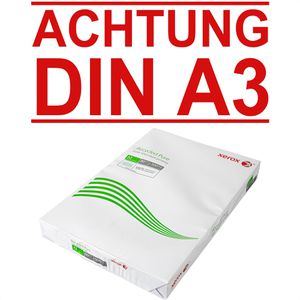 Xerox Kopierpapier Recycled Pure, 003R98105, A3, Recycling, 80g/qm, weiß, 500 Blatt