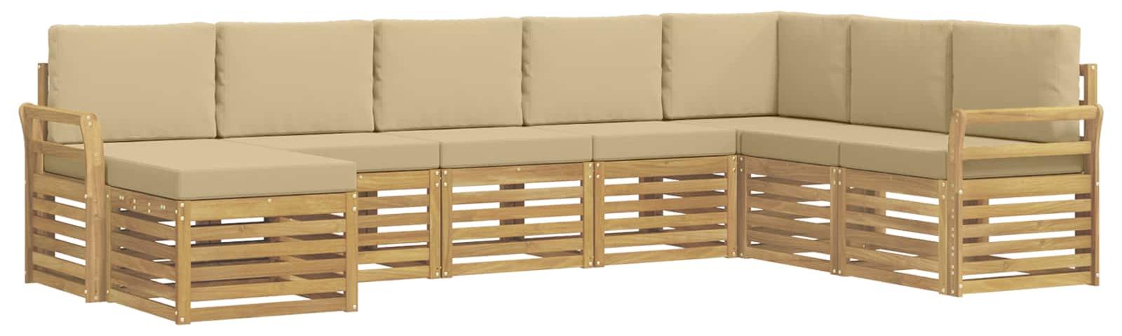 Garnitur aus 8 Outdoor-Sofas, Farbe Beige, Material: Polyester