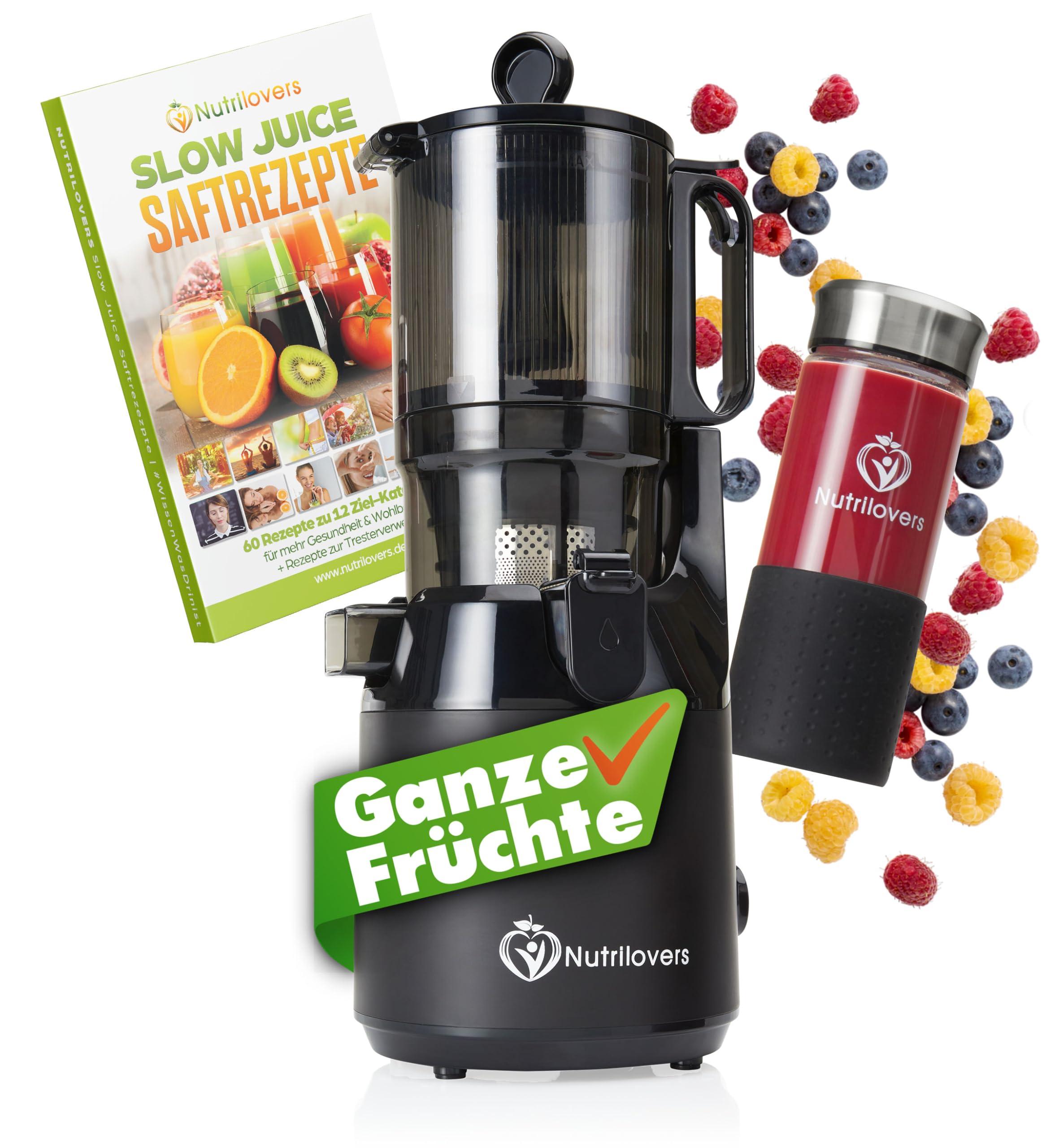 Slow Juicer XXL 130 mm, Kaltentsafter, BPA-frei, inkl. Saftflasche