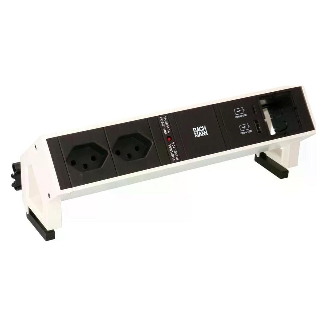 Bachmann Tischsteckdosenleiste DESK2 2x T13 1x USB A/C 1x (2x, Typ 13, USB-A, USB-C) (902.941)