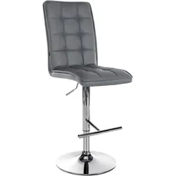 CLP Barhocker Peking V2 Kunstleder chrom - Farbe: grau, Gestellfarbe: chrom