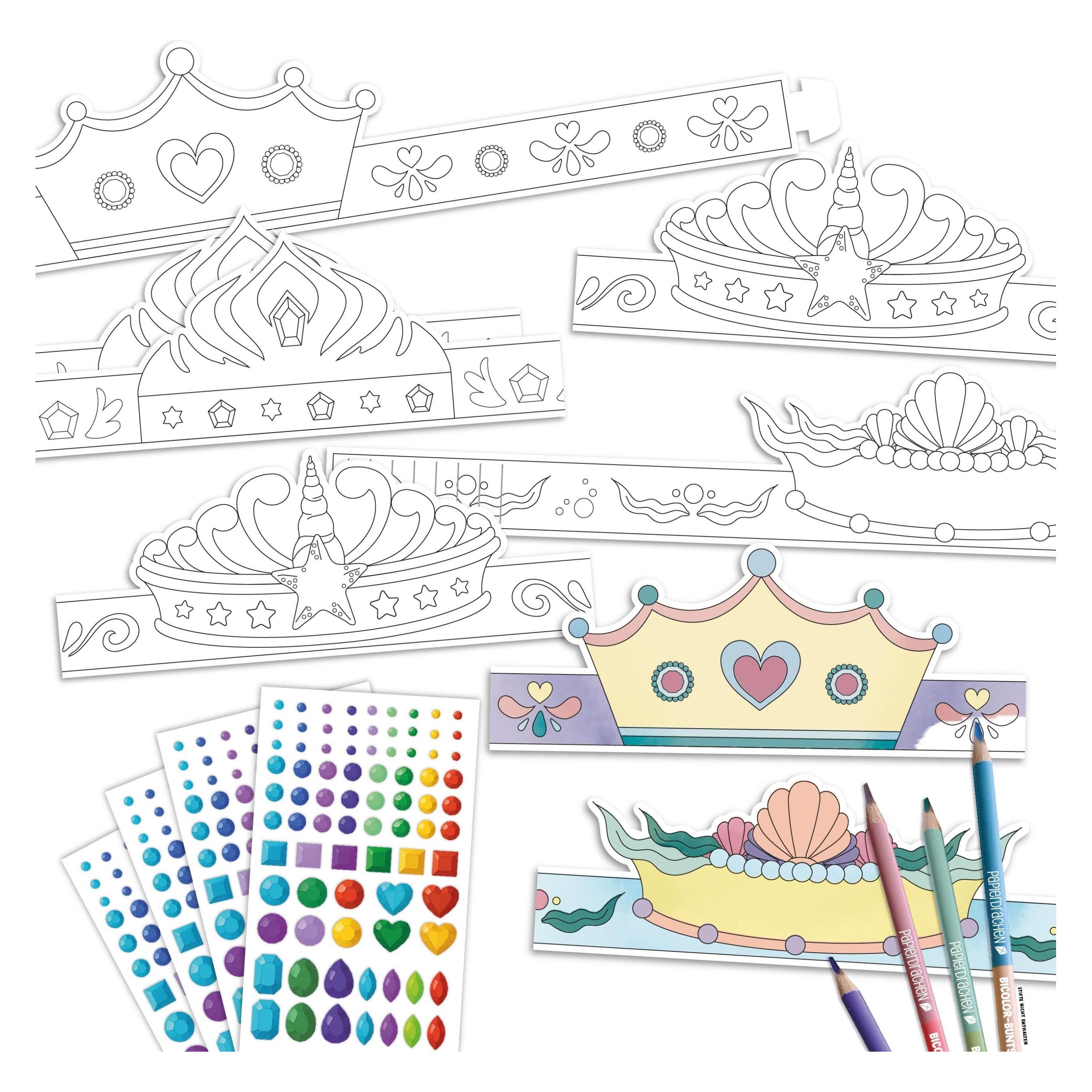 Papierdrachen Bastelset Papierkronen Diademe (B507-007-001)