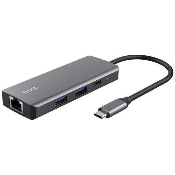 Trust Dalyx 6-in-1 USB-C adapter USB Hub Zilver