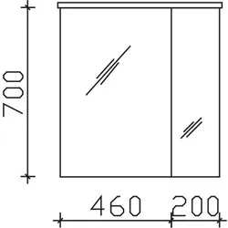Pelipal Pineo Spiegelschrank PN-SPS18, B:660, H:721, T:170mm PN-SPS18